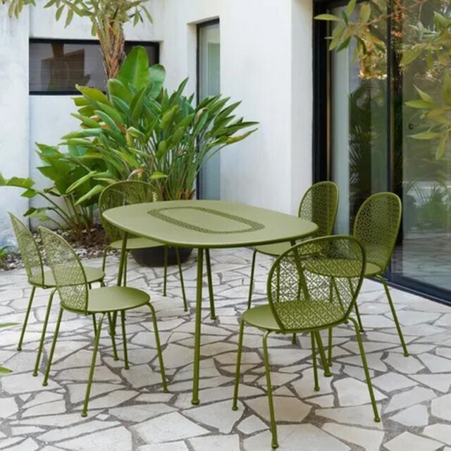 Fermob - Table à manger ovale FERMOB Lorette 160x90cm en métal – 26 coloris