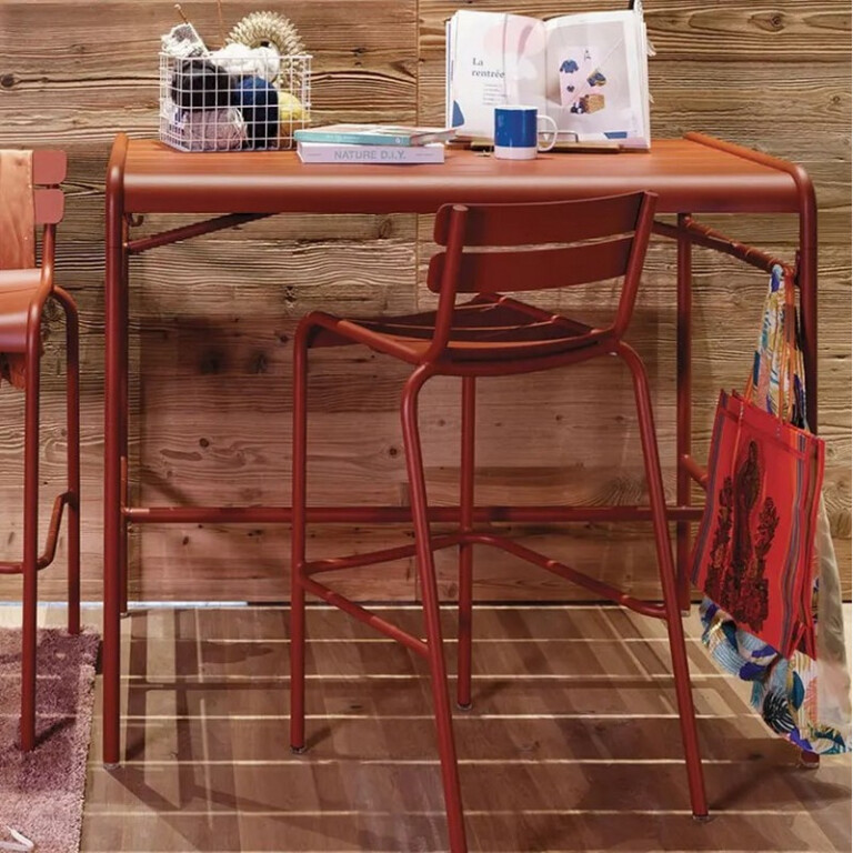 FERMOB - Table haute FERMOB Luxembourg 126x73cm en métal - 26 coloris