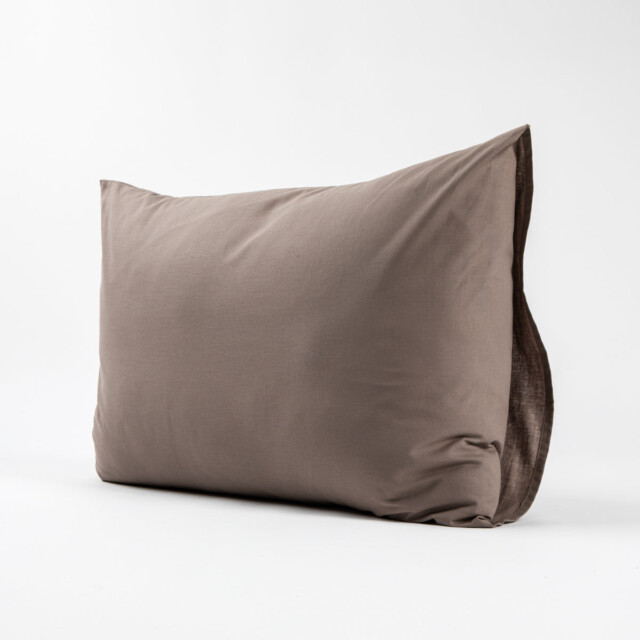 Dejorine - Taies d'oreiller X2 en Coton - Marron taupe