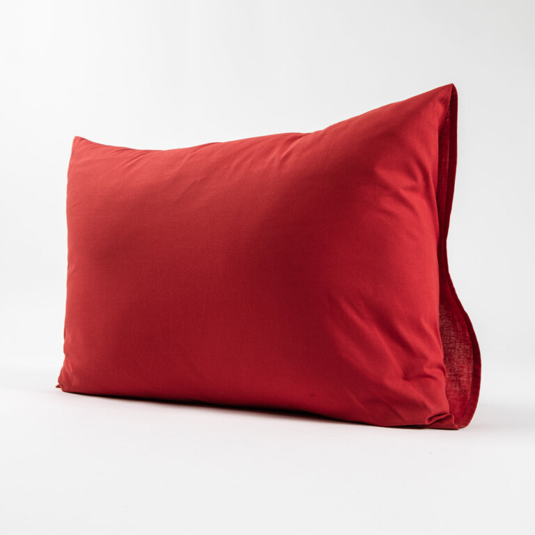 Dejorine - Taies d'oreiller X2 en Coton - Rouge – 80x80cm