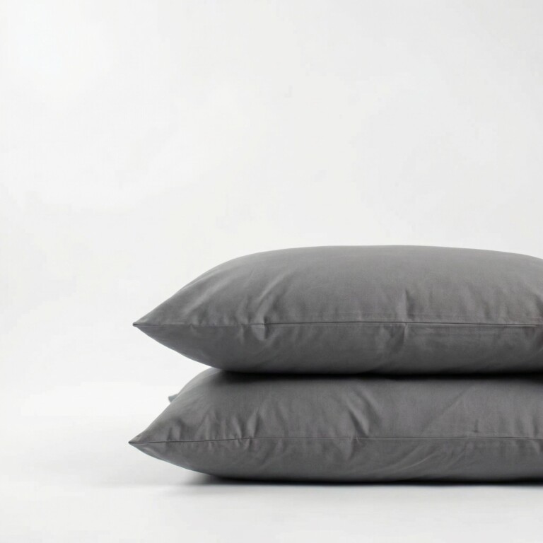 Dejorine - Taies d'oreiller X2 en coton - Gris souris