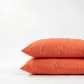 DEJORINE - Taies doreiller X2 en Coton  Orange