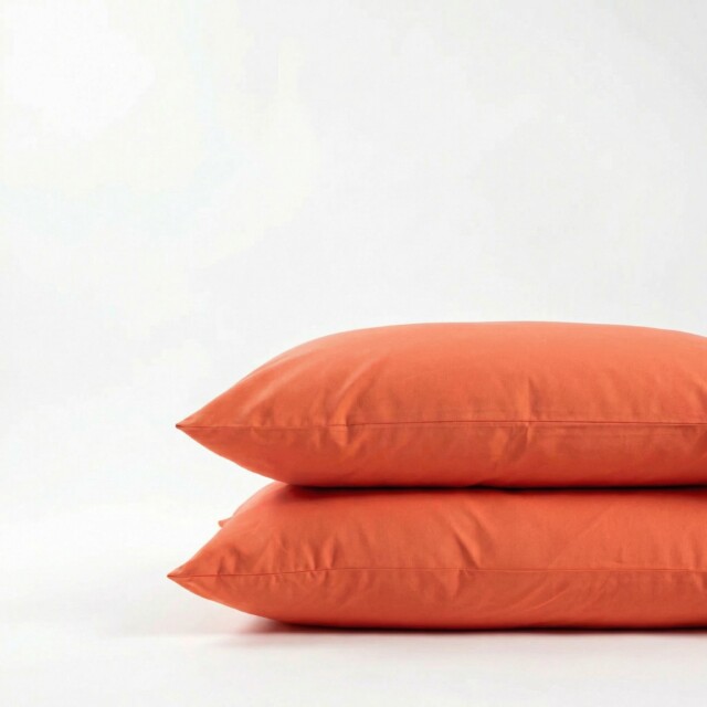 DEJORINE - Taies d’oreiller X2 en Coton – Orange