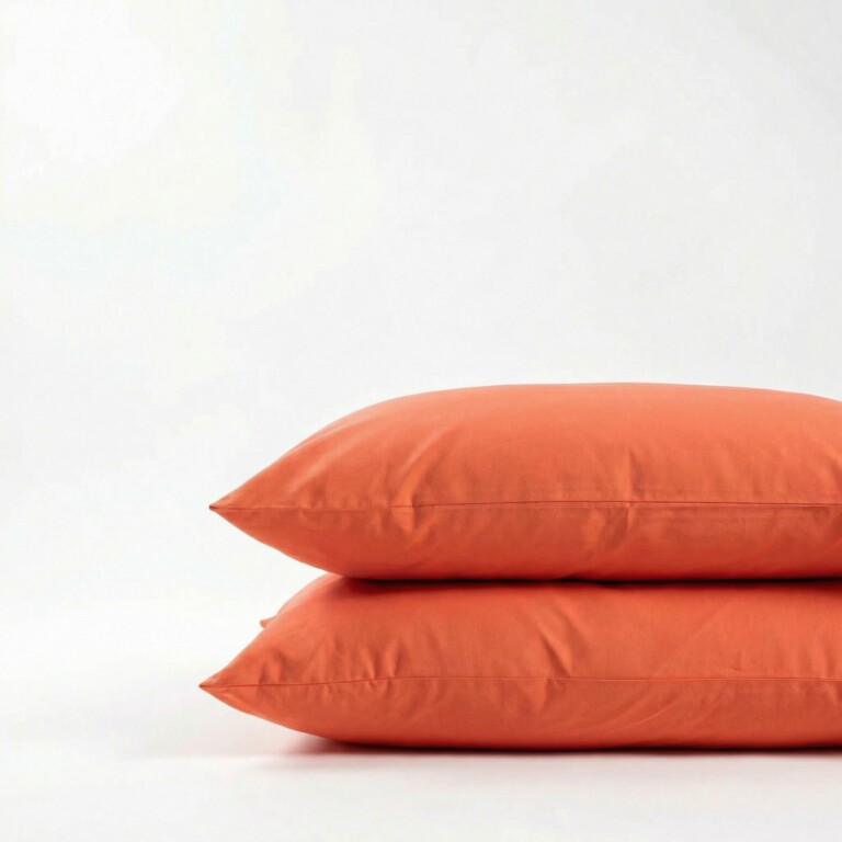 Dejorine - Taies d'oreiller X2 en Coton - Orange