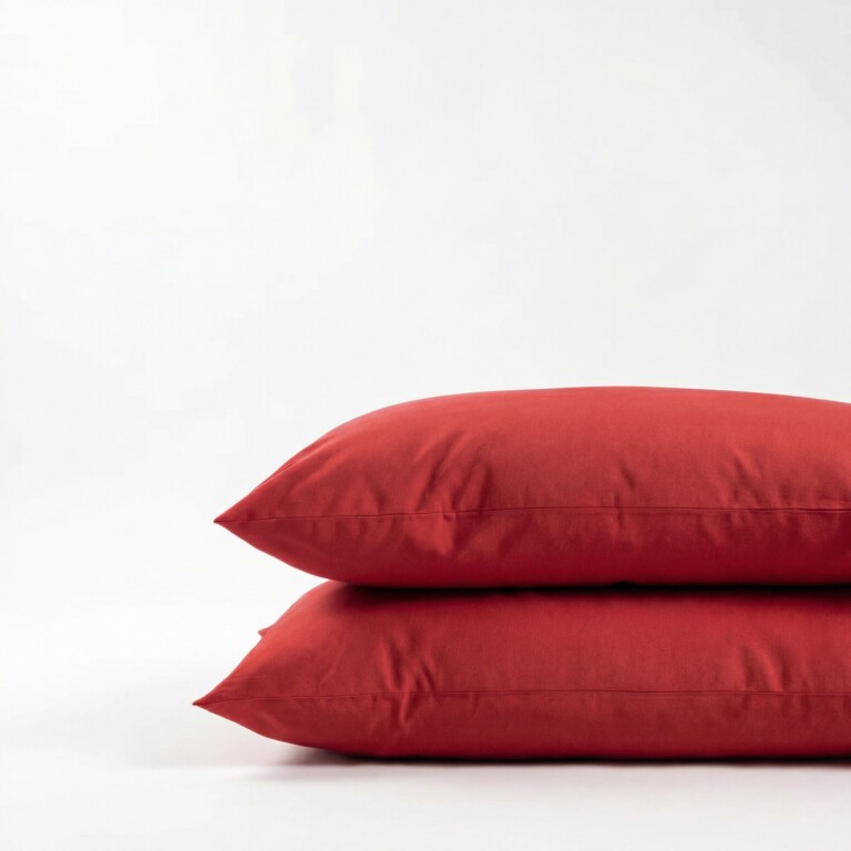 Dejorine - Taies d'oreiller X2 en Coton - Rouge