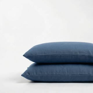 Taies d’oreiller X2 en Flanelle de coton – Bleu nuit par la marque DEJORINE DEJORINE - Taies d’oreiller X2 en Flanelle de coton – Bleu nuit