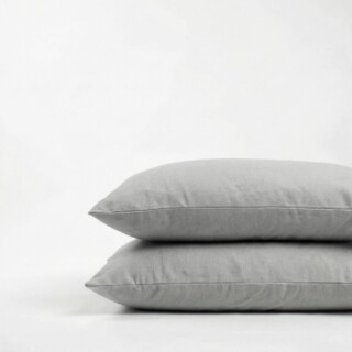 DEJORINE - Taies doreiller X2 en Flanelle de coton  Gris argent