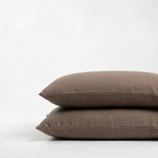 DEJORINE - Taies doreiller X2 en Flanelle de coton  Marron