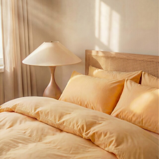 Dejorine - Taies d'oreiller X2 en Coton - Jaune