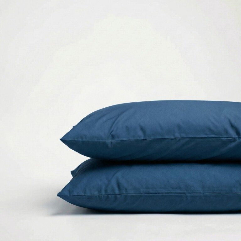 Dejorine - Taies d'oreiller X2 en Percale de coton - Bleu marine