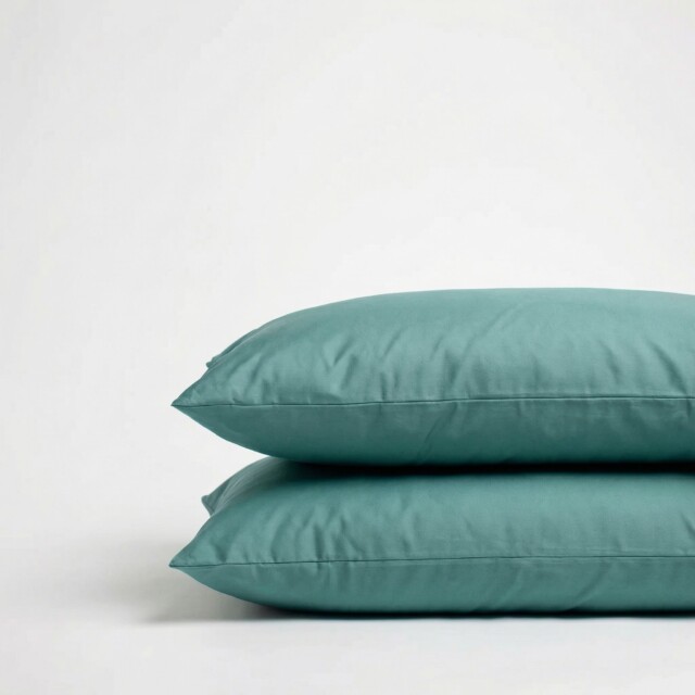 DEJORINE - Taies d’oreiller X2 en Percale de coton – Emeraude