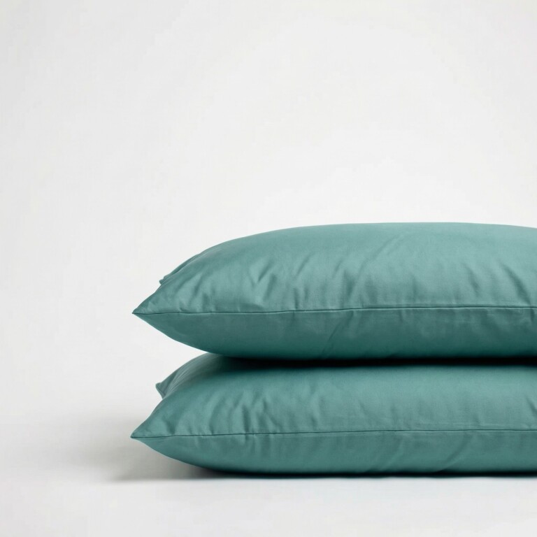 Dejorine - Taies d'oreiller X2 en Percale de coton - Emeraude