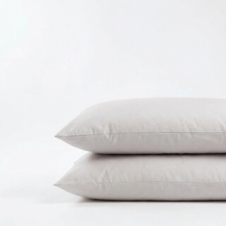 DEJORINE - Taies doreiller X2 en Satin de coton  Blanc argenté