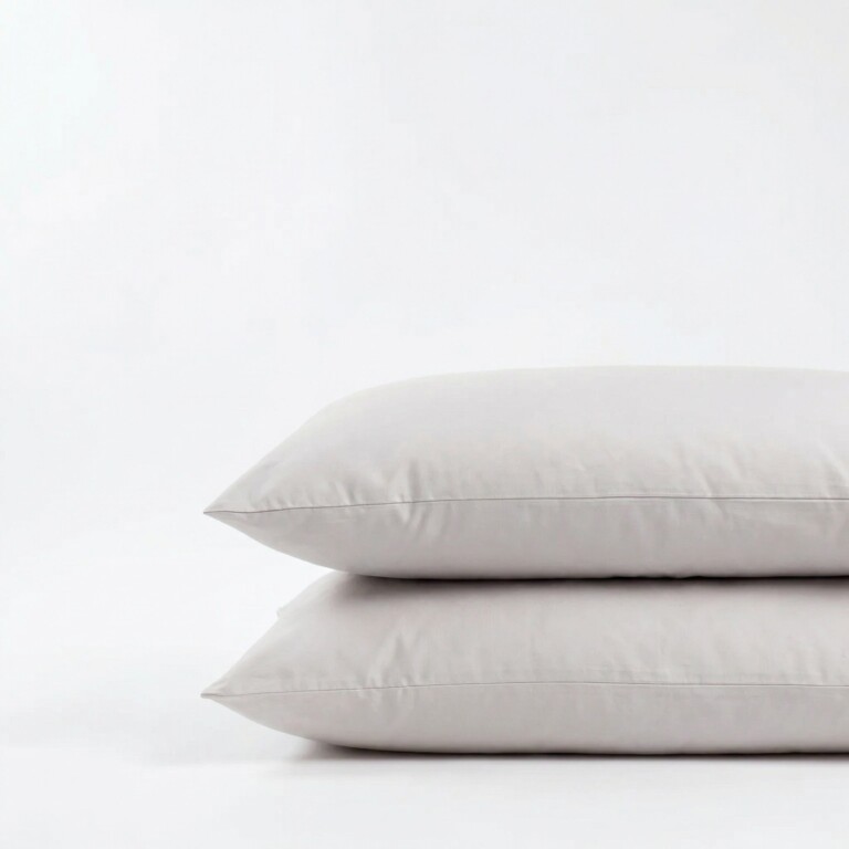 Dejorine - Taies d'oreiller X2 en Satin de coton - Blanc argenté