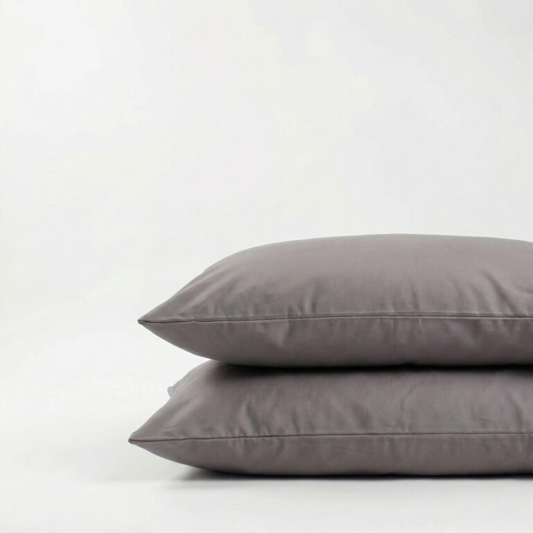 Dejorine - Taies d'oreiller X2 en Satin de coton - Cendre