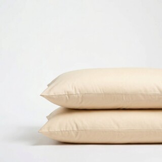 DEJORINE - Taies d’oreiller X2 en Satin de coton – Beige ivoire