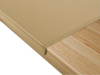 LAVOISIER Maroquinier - Tapis de souris à rebord en cuir beige  TS600