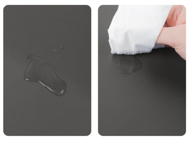 Lavoisier Maroquinier - Tapis de souris à rebord en cuir gris - TS600