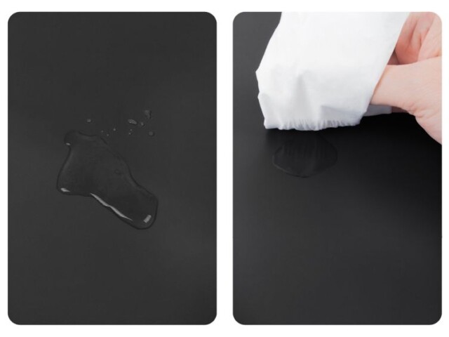 Lavoisier Maroquinier - Tapis de souris à rebord en cuir noir - TS600