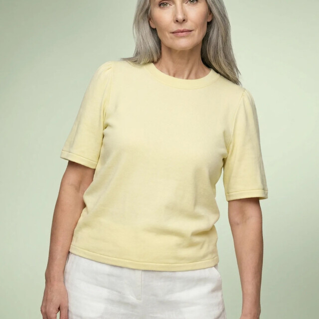 Lemahieu - Top à manches 3/4 - Jaune - Femme