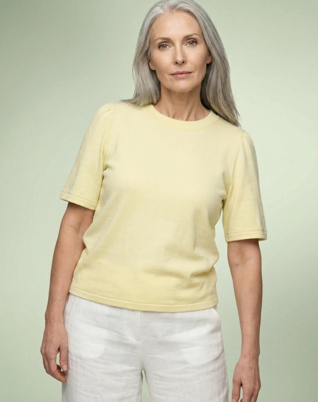 Lemahieu - Top à manches 3/4 - Jaune - Femme