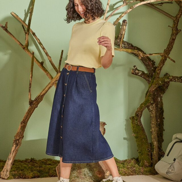 Lemahieu - Top à manches 3/4 - Jaune - Femme