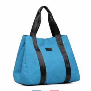 SAINT LAZARE - Sac cabas bleu paon