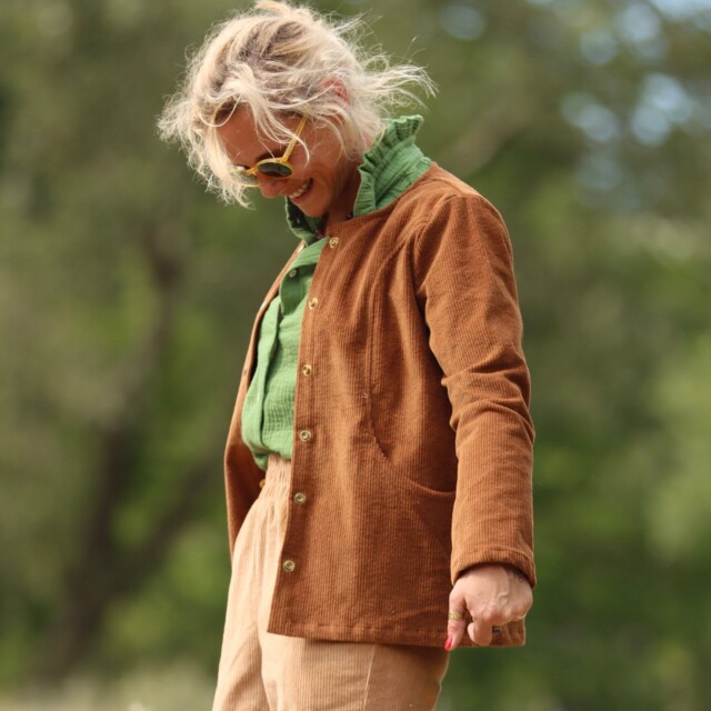 Quintessence - Veste Annie - Velours côtelé chamois