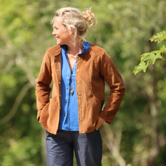 Quintessence - Veste Annie – Velours côtelé chamois