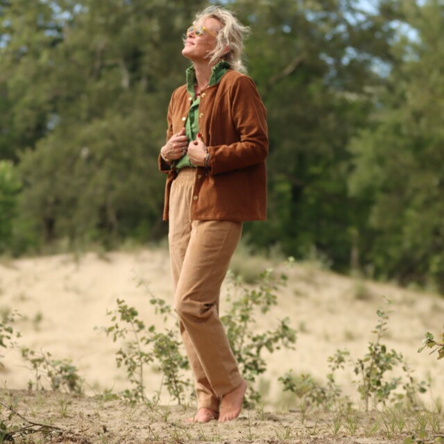 Quintessence - Veste Annie - Velours côtelé chamois