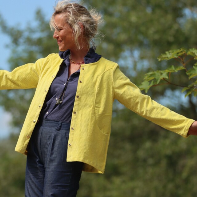 Quintessence - Veste Annie - Velours côtelé jaune vif