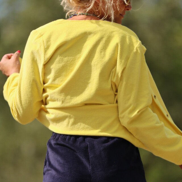 Quintessence - Veste Annie - Velours côtelé jaune vif