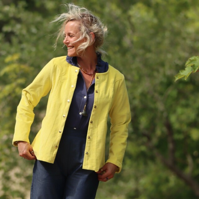 Quintessence - Veste Annie - Velours côtelé jaune vif