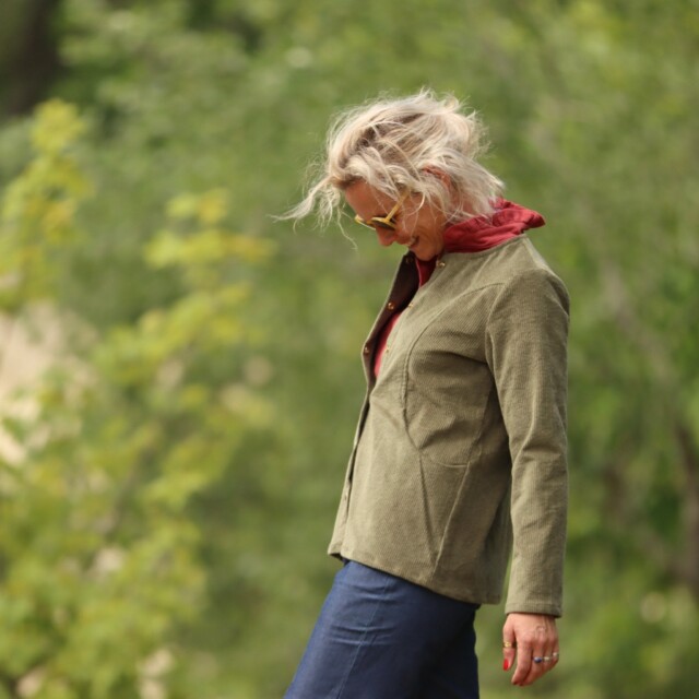 Quintessence - Veste Annie - Velours côtelé kaki