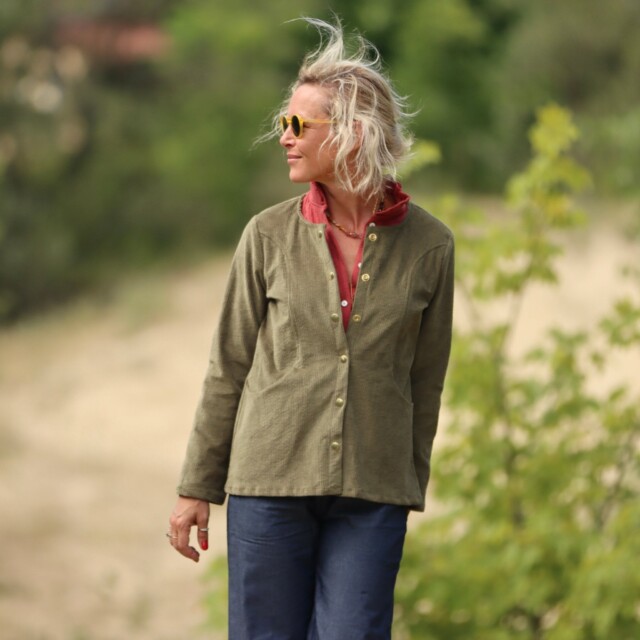 Quintessence - Veste Annie - Velours côtelé kaki