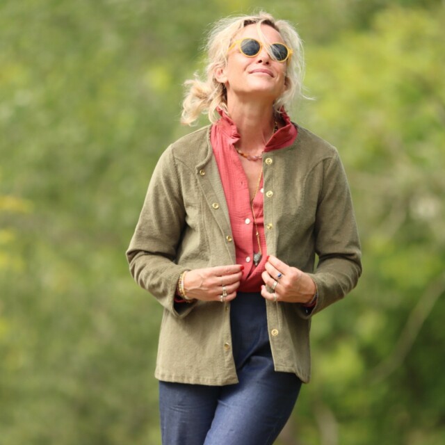 Quintessence - Veste Annie - Velours côtelé kaki