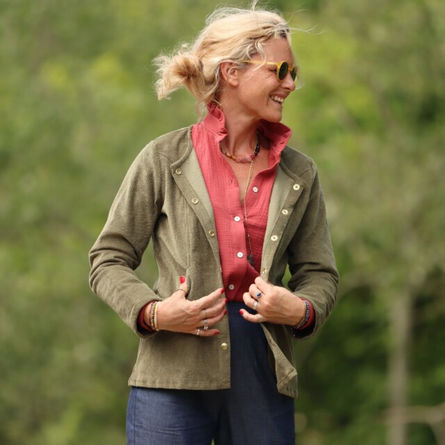 Quintessence - Veste Annie - Velours côtelé kaki