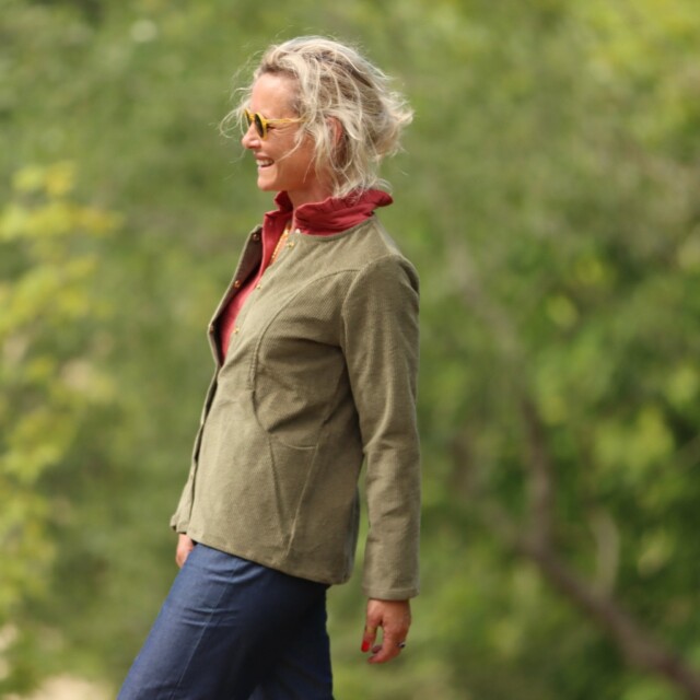 Quintessence - Veste Annie - Velours côtelé kaki