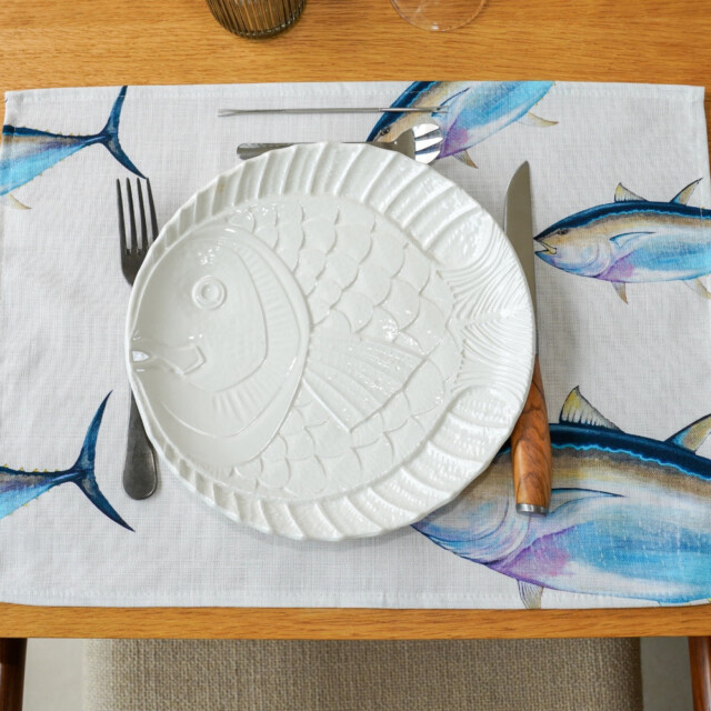 varek.illustrations - Pack de 6 sets de table : La Marée Bleue