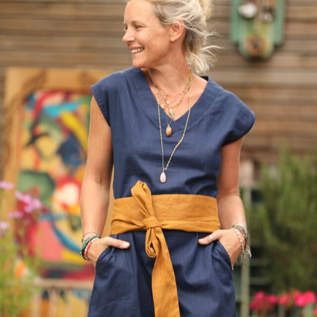 Quintessence - Robe Ivy - lin bleu indigo