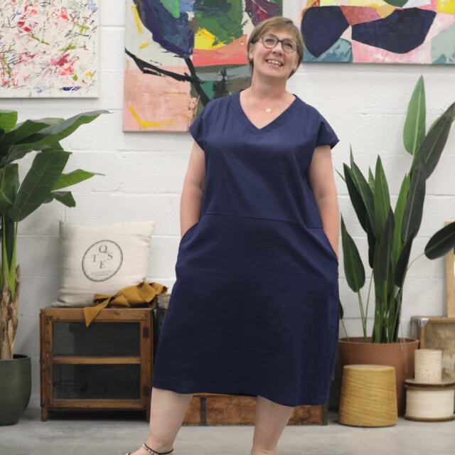 Quintessence - Robe Ivy - lin bleu indigo