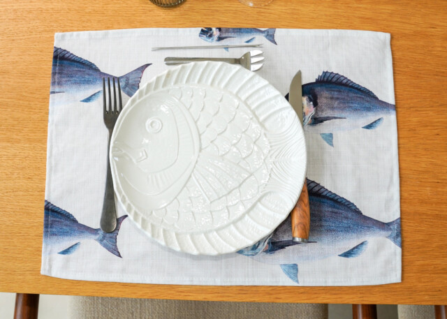 varek.illustrations - Pack de 6 sets de table : La Marée Bleue