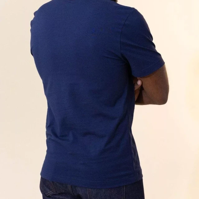1083 - T-SHIRT DROIT BRODE 304 UNI coton bio bleu marine Homme