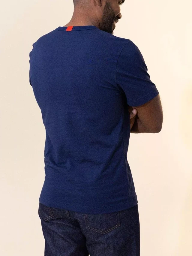 1083 - T-SHIRT DROIT BRODE 304 UNI coton bio bleu marine Homme