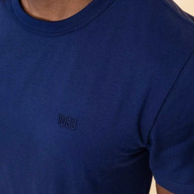 1083 - T-SHIRT DROIT BRODE 304 UNI coton bio bleu marine Homme