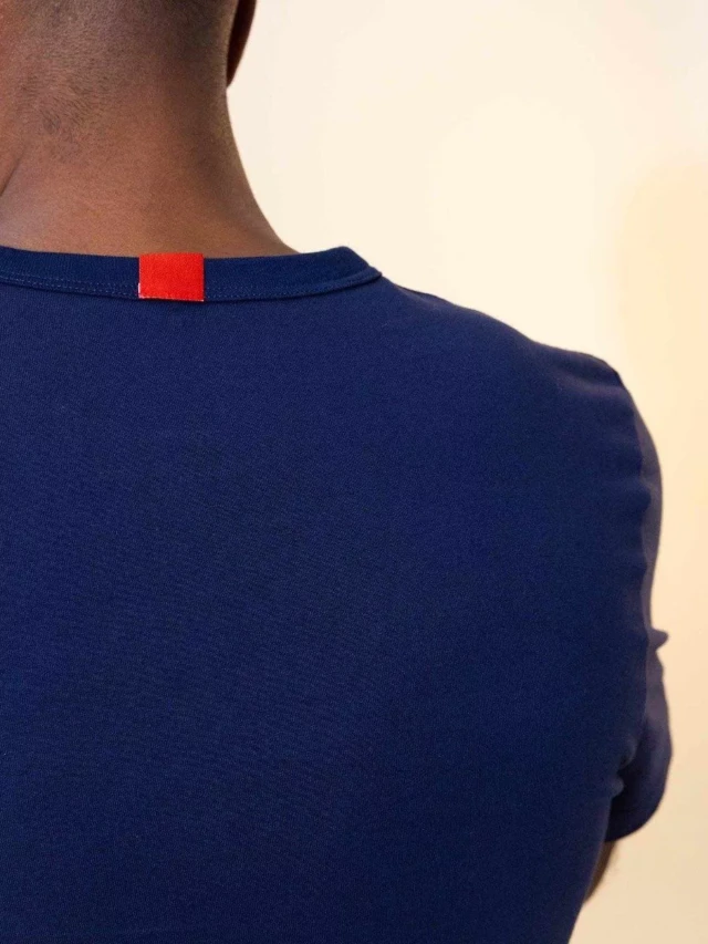1083 - T-SHIRT DROIT BRODE 304 UNI coton bio bleu marine Homme