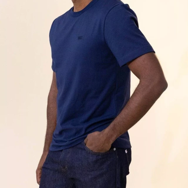 1083 - T-SHIRT DROIT BRODE 304 UNI coton bio bleu marine Homme