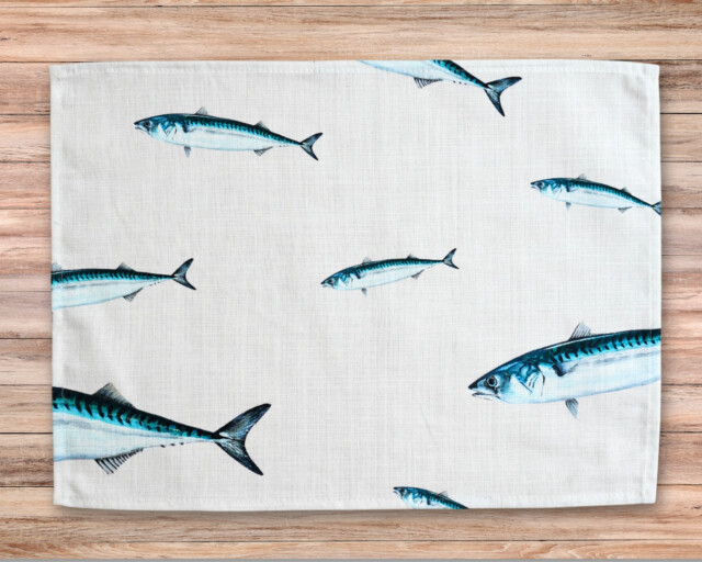 varek.illustrations - Set de table en coton enduit : Maquereau