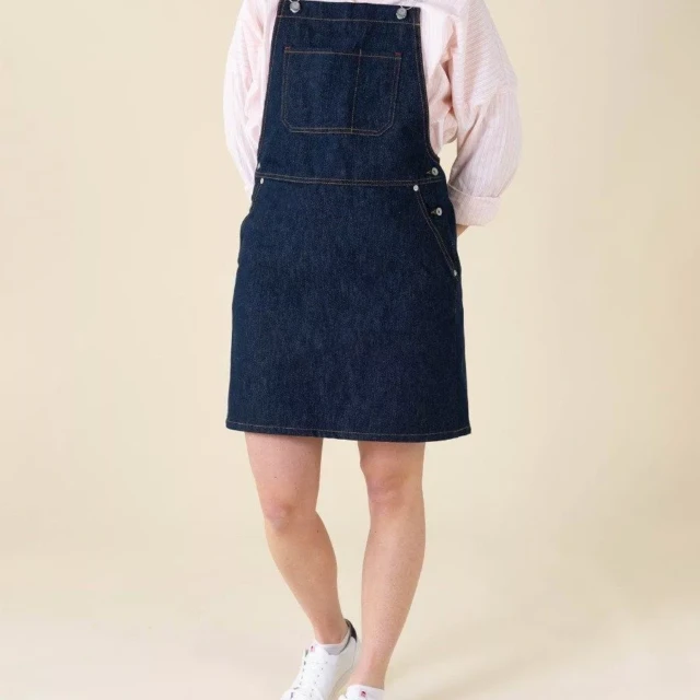 1083 - ROBE SALOPETTE 549 POCHES ITALIENNES coton bio superdenim carde bleu