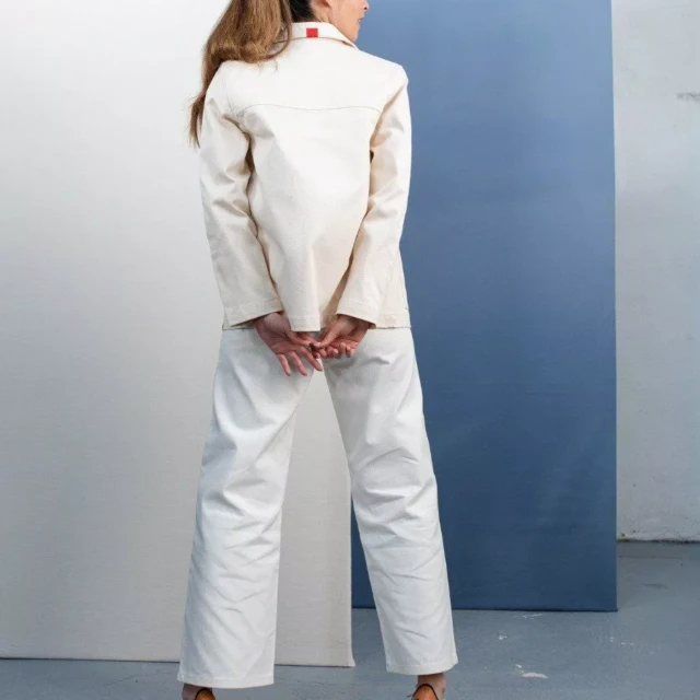 1083 - VESTE DE TRAVAIL DROITE 603 coton bio superdenim ecru femme